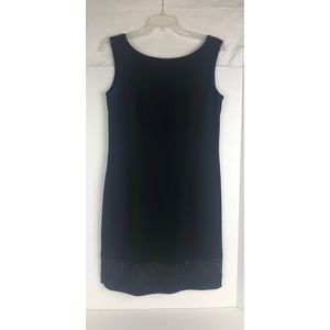 Jones New York Black Cocktail Dress Mesh Hem